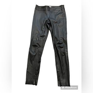 IRIS+INK Black Lamb Leather Pants hight waist With Ankle Zipper Size 12